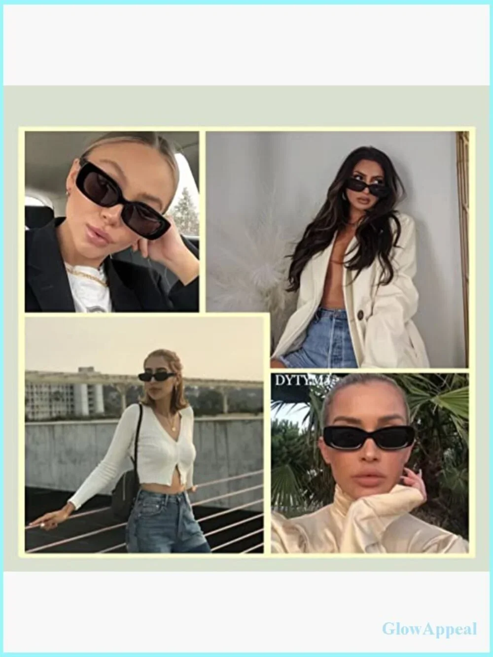 Trendy Y2K Retro Rectangle Sunglasses UV Protection Square Frame